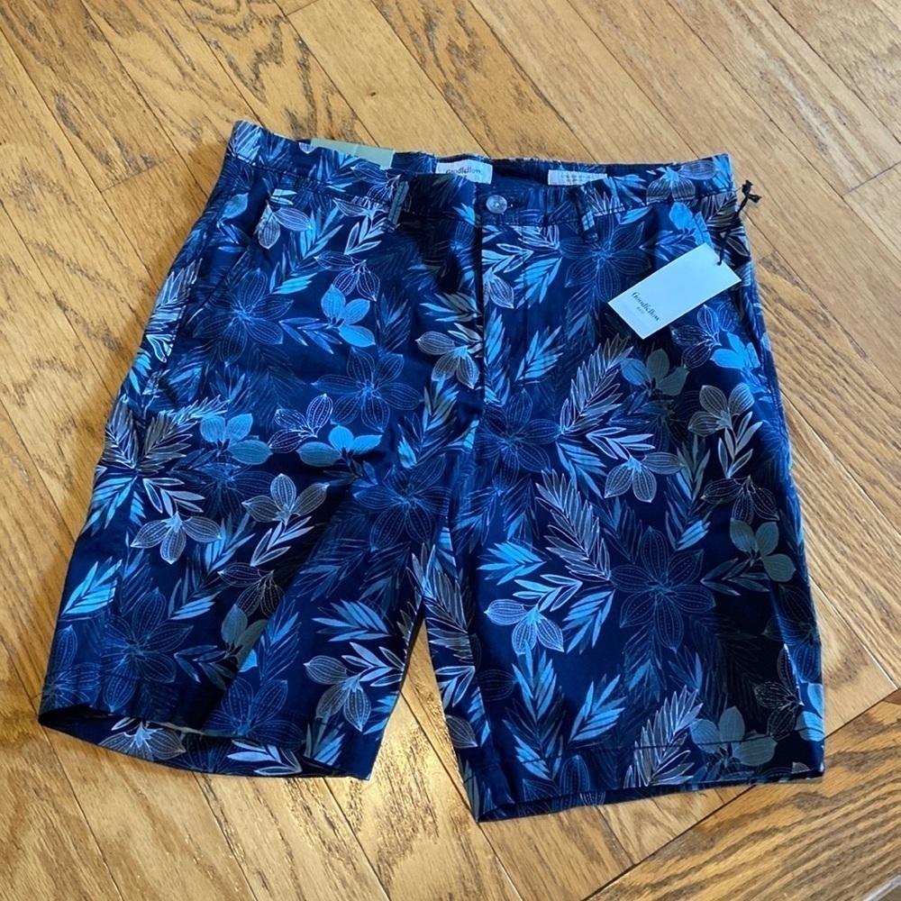 Goodfellow & co blue floral linden shorts nwt